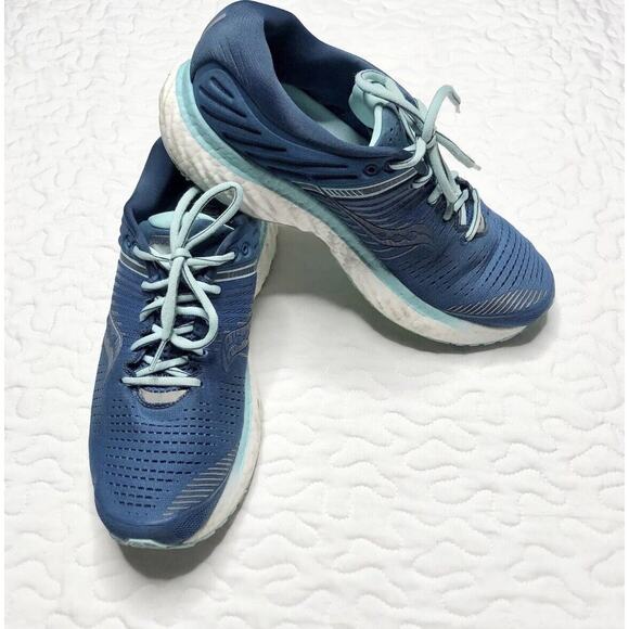 Saucony Triumph 17 Sz 10.5 Women's Running Shoes S10546-25 Blue/Mint Form Fit - Picture 1 of 8